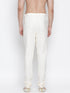 Men's White Cotton Silk Blend Churidar